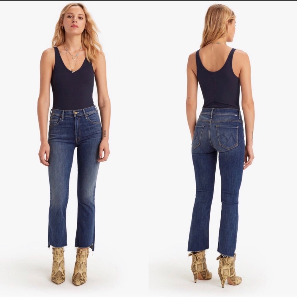Mother Insider Crop Step Fray Raw Hem Jeans
